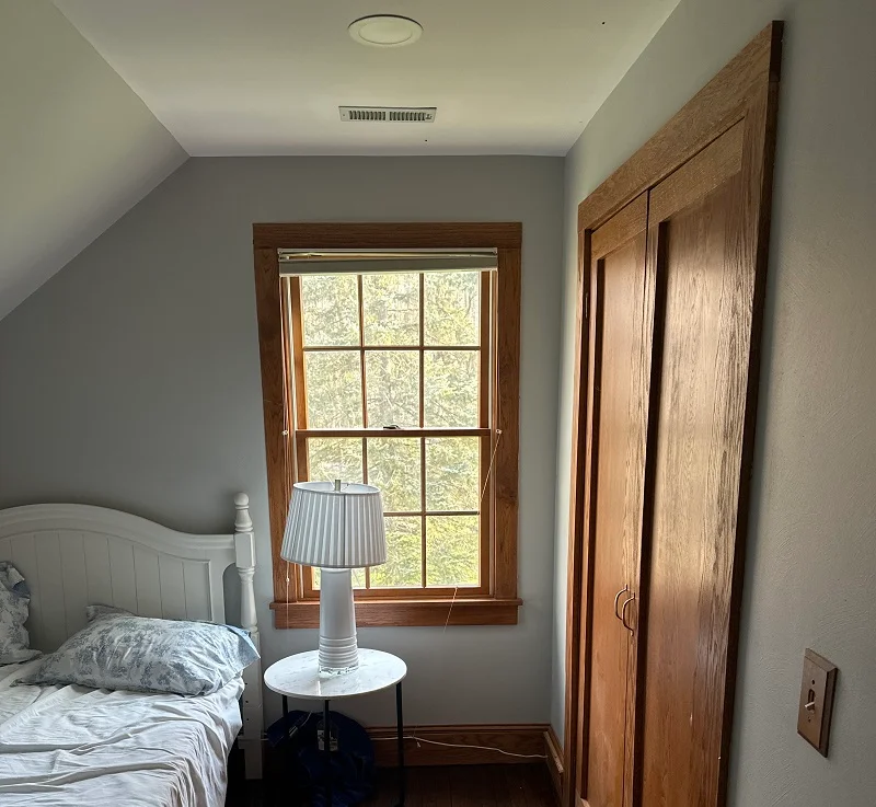 Interior view of a wood double hung window in Redding, CT